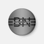 グレーモダングラディエントおよび黒の水平ストライプ色 マグネット (正面)