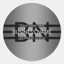 グレーモダングラディエントおよび黒の水平ストライプ色 ラウンドシール