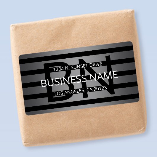 グレーモダングラディエントおよび黒の水平ストライプ色 ラベル