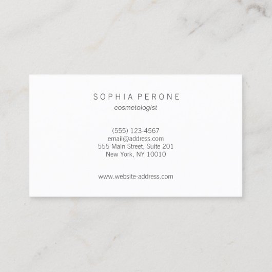 グレーモダングラディエントプロフェッショナル美しいサロン 名刺 (裏面)