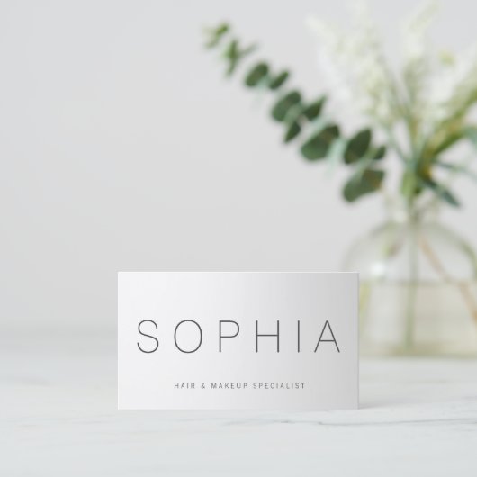 グレーモダングラディエントプロフェッショナル美しいサロン 名刺 (スタンド正面)