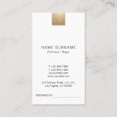 グレーモダングラデーション金ゴールドの参照 名刺 (裏面)