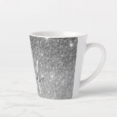 グレーモダングリッターの輝きパーソナライズされたの名前 カフェラテマグ (右)