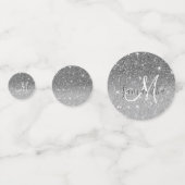 グレーモダングリッターの輝きパーソナライズされたの名前 コンフェッティ (裏面)