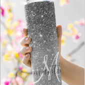 グレーモダングリッターの輝きパーソナライズされたの名前 タンブラー