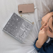 グレーモダングリッターの輝きパーソナライズされたの名前 ノートブック