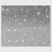 グレーモダングリッターの輝きパーソナライズされたの名前 ラッピングペーパー (フラット)