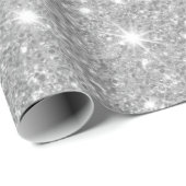 グレーモダングリッターの輝きパーソナライズされたの名前 ラッピングペーパー (ロールコーナー)