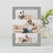 グレーモダンコラージュと3枚の写真 シーズンカード (スタンド正面)