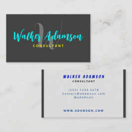 グレーモダンコンテンポラリーとマットブラック 名刺