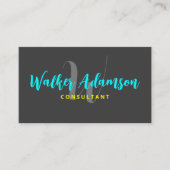 グレーモダンコンテンポラリーとマットブラック 名刺 (正面)