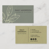 グレーモダンコンテンポラリークラフト黄色の白離れい 名刺 (正面/裏面)