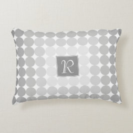 グレーモダンサークルモノグラム アクセントクッション