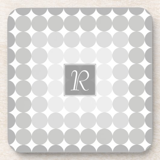 グレーモダンサークルモノグラム コースター (正面)