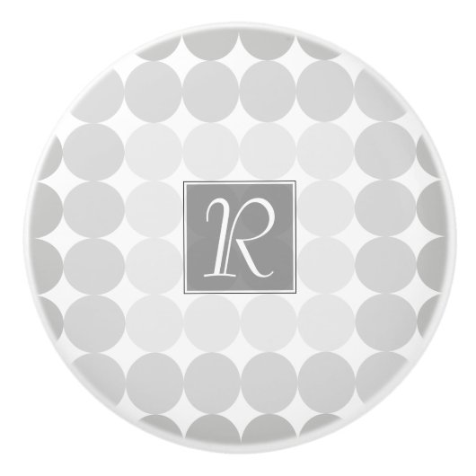 グレーモダンサークルモノグラム セラミックノブ (正面)