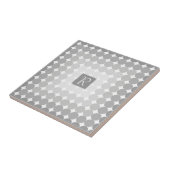 グレーモダンサークルモノグラム タイル (側面)