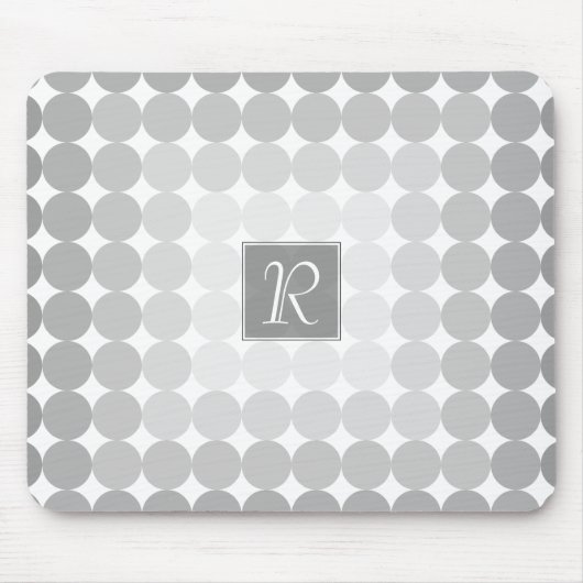 グレーモダンサークルモノグラム マウスパッド (正面)
