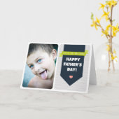 グレーモダンシェブロン |フォトファーザーのデイカード カード (黄色い花)