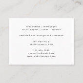 グレーモダンシグネチャースクリプト公証人弁護士の写真 名刺 (裏面)