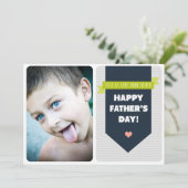グレーモダンシボロン写真父の日 カード (スタンド正面)
