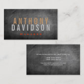 グレーモダンシャルボード巨大な手紙の名刺 名刺 (正面/裏面)