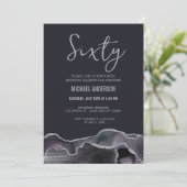 グレーモダンシルバーアゲート60th誕生日パーティー 招待状 (スタンド正面)