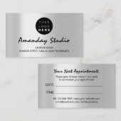 グレーモダンシルバーアポイントメントカードカスタムロゴ 名刺 (正面/裏面)