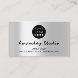 グレーモダンシルバーアポイントメントカードカスタムロゴ 名刺