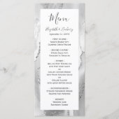 グレーモダンシルバー結婚アゲート メニュー (正面)