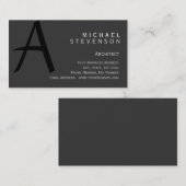 グレーモダンシンプルの一般建築家名刺 名刺 (正面/裏面)