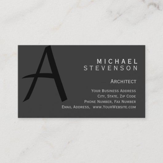 グレーモダンシンプルの一般建築家名刺 名刺 (正面)