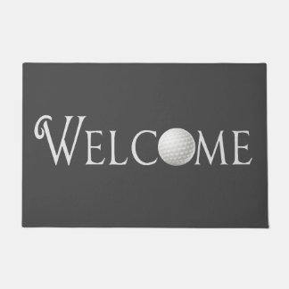 グレーモダンシンプルゴルフボールウェルカム ドアマット