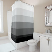 グレーモダンスケールのグラデーシストライプョン・パターン シャワーカーテン (インサイチュ)