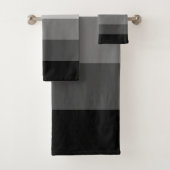 グレーモダンスケールのグラデーシストライプョン・パターン バスタオルセット (インサイチュ)