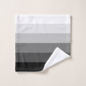 グレーモダンスケールのグラデーシストライプョン・パターン バスタオルセット (ウォッシュタオル)