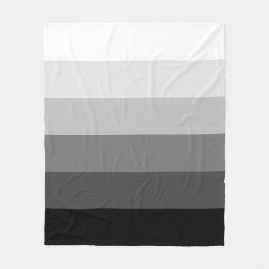 グレーモダンスケールのグラデーシストライプョン・パターン フリースブランケット (正面)