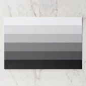 グレーモダンスケールのグラデーショストライプン紙ランチョンマット ペーパーパッド (正面)