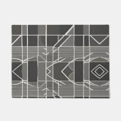 グレーモダンスタイリッシュの幾何学的パターン ドアマット (正面)
