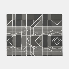 グレーモダンスタイリッシュの幾何学的パターン ドアマット