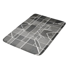 グレーモダンスタイリッシュの幾何学的パターン バスマット