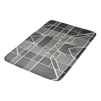 グレーモダンスタイリッシュの幾何学的パターン バスマット