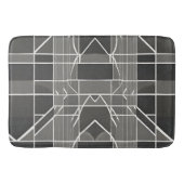 グレーモダンスタイリッシュの幾何学的パターン バスマット (正面)