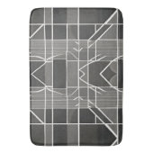 グレーモダンスタイリッシュの幾何学的パターン バスマット (正面縦)