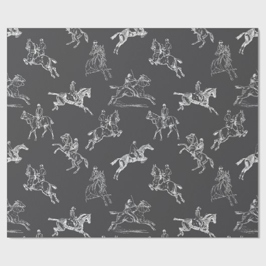 グレーモダンスタイリッシュホワイト乗馬トイレ ラッピングペーパー (フラット)