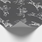 グレーモダンスタイリッシュホワイト乗馬トイレ ラッピングペーパー (角)