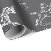 グレーモダンスタイリッシュホワイト乗馬トイレ ラッピングペーパー (ロールコーナー)