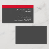 グレーモダンスタイリッシュレッド・コンサルタント・マネージャ 名刺 (正面/裏面)
