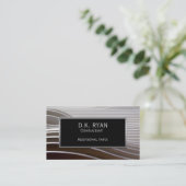 グレーモダンストライプビジネスカード2 名刺 (スタンド正面)