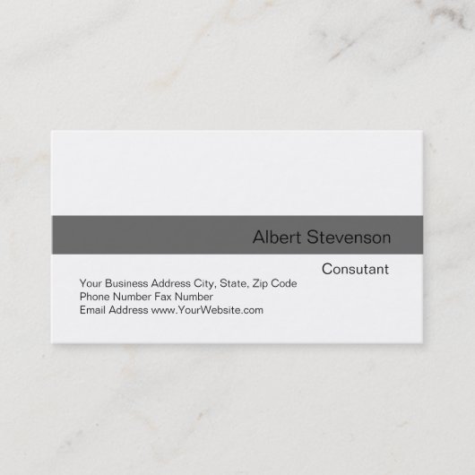 グレーモダンストライプホワイトコンサルタント 名刺 (正面)