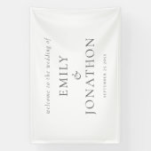 グレーモダンタイポグラフィへようこそ結婚の 横断幕 (縦)